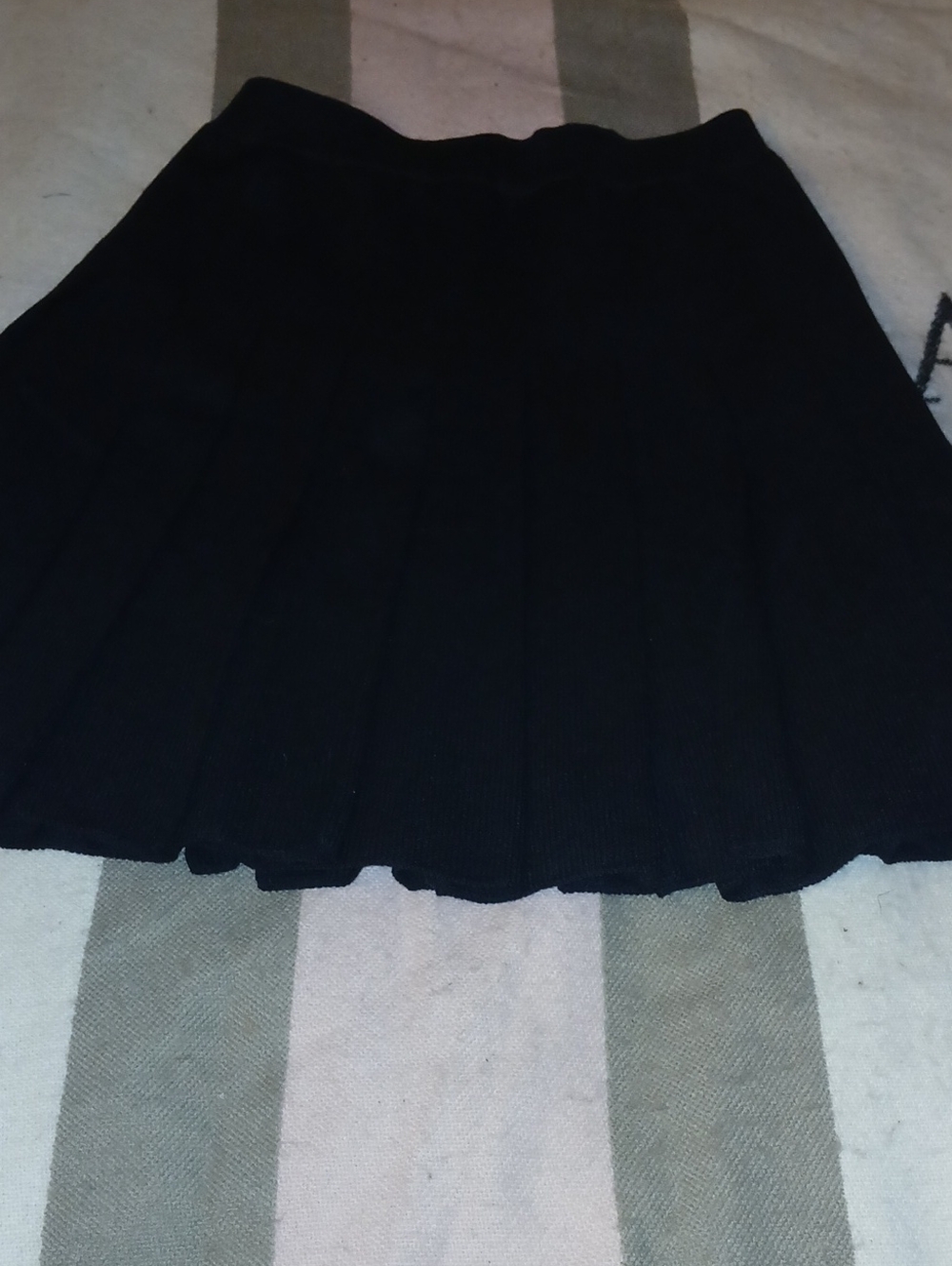 St. John Black Pleated Skater Skirt